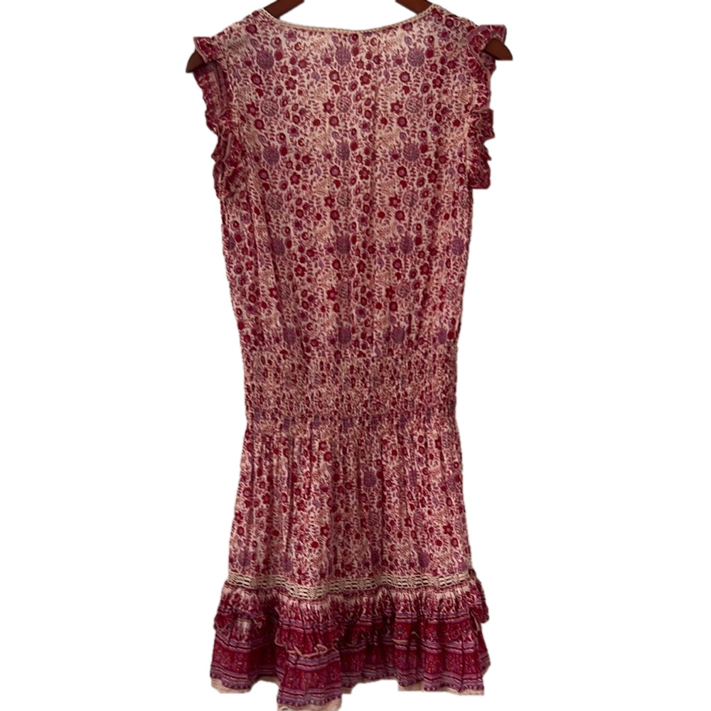 COPY - Pink Ruffled Tiered Mini Sundress with Flutter Sleeves - Picture 2 of 2